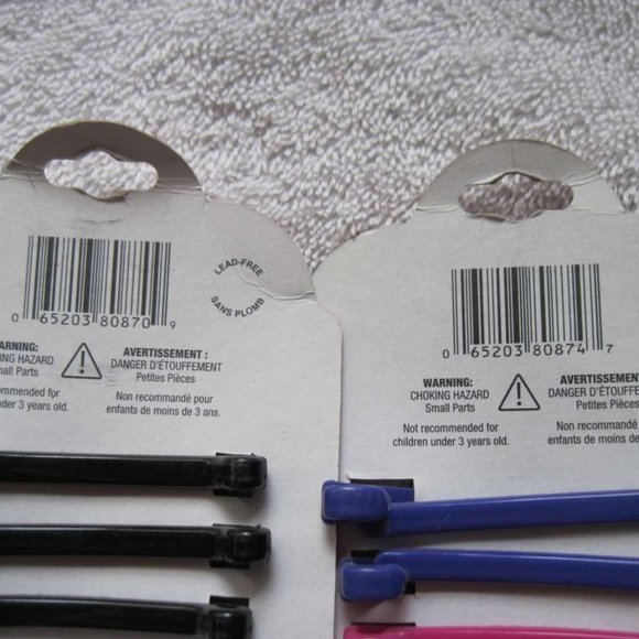 12 Just Basic All Plastic Hair Barrettes Clips Pins Design No Metal Allergy Safe - Picture 16 of 16
